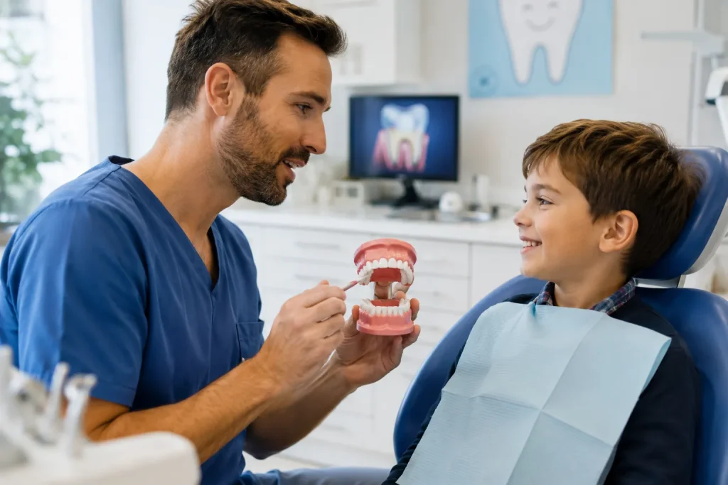 Le soins dentaires expliqués aux enfants